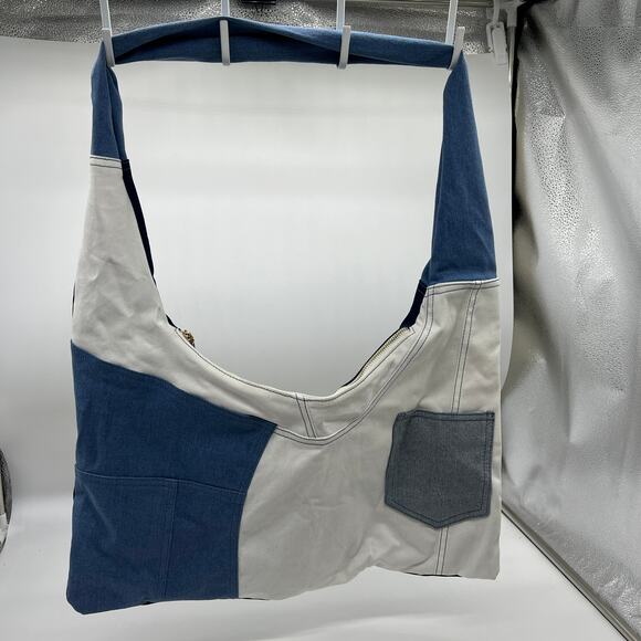 Attitudes by Renee Denim Patchwork Shoulder Bag Denim Combo - Picture 2 of 15